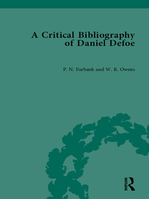 cover image of A Critical Bibliography of Daniel Defoe